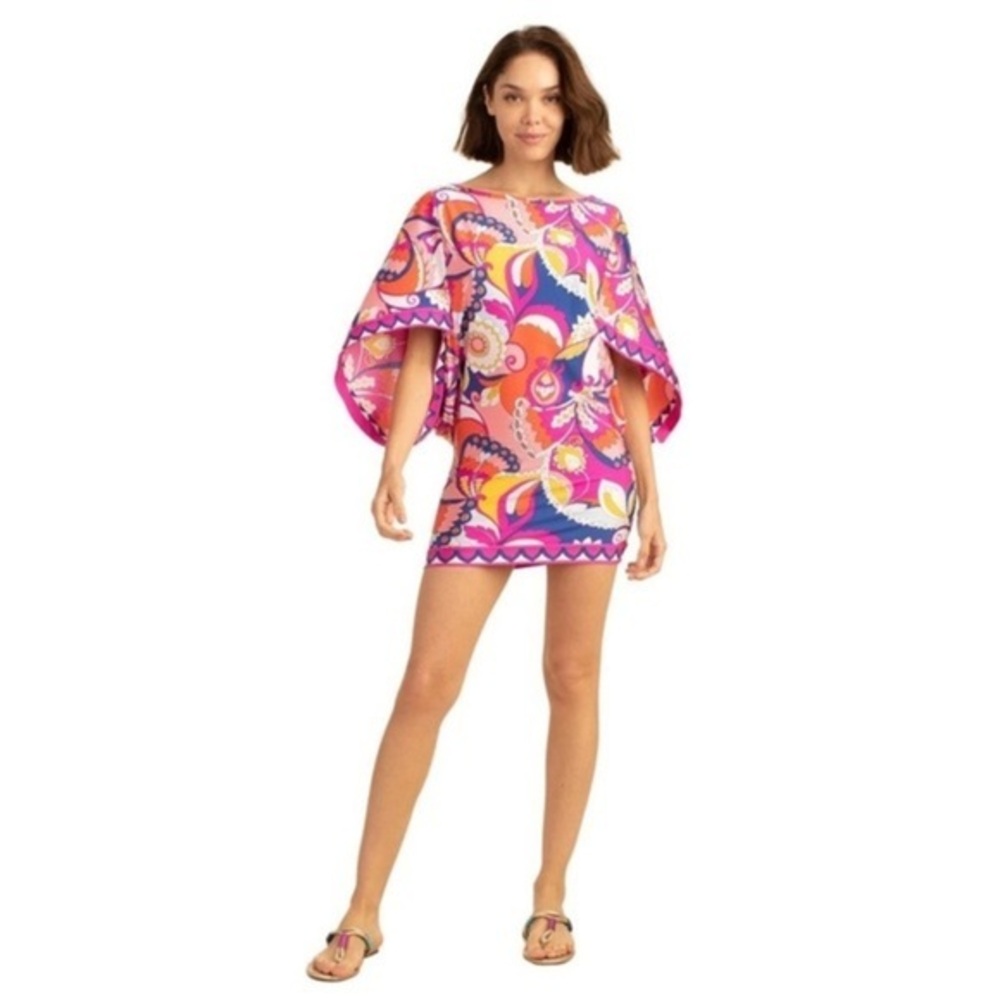 Trina Turk Sevilla multi colorful print swim tunic coverup dress S